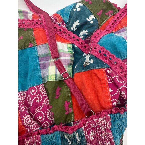 Disney Apparel Women’s Tank Top Patch Work V Neck Sz XL Elastic Back Multicolor - Picture 9 of 9